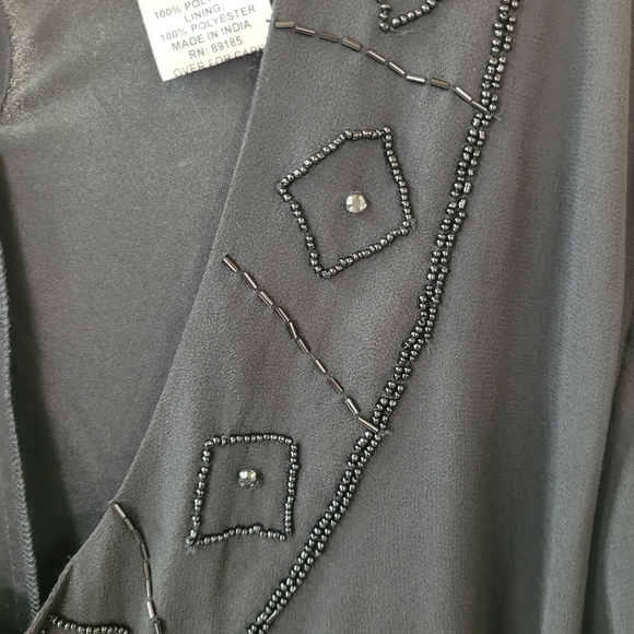 ULLA POPKEN Black A-Line Beaded Maxi Dress Size 32/34 - Picture 6 of 15